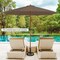 Costway 10FT Patio Wooden Market Table Umbrella Pulley with 8 Bamboo Ribs Sunshade Canopy Coffee/Gray/Navy/Wine/Beige